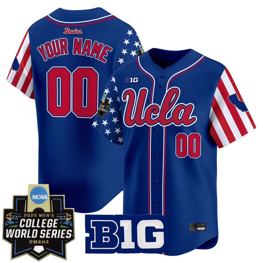 UCLA Bruins Custom Royal 2025 Independence Day NCAA MCWS Baseball Limited Jersey - All Stitched