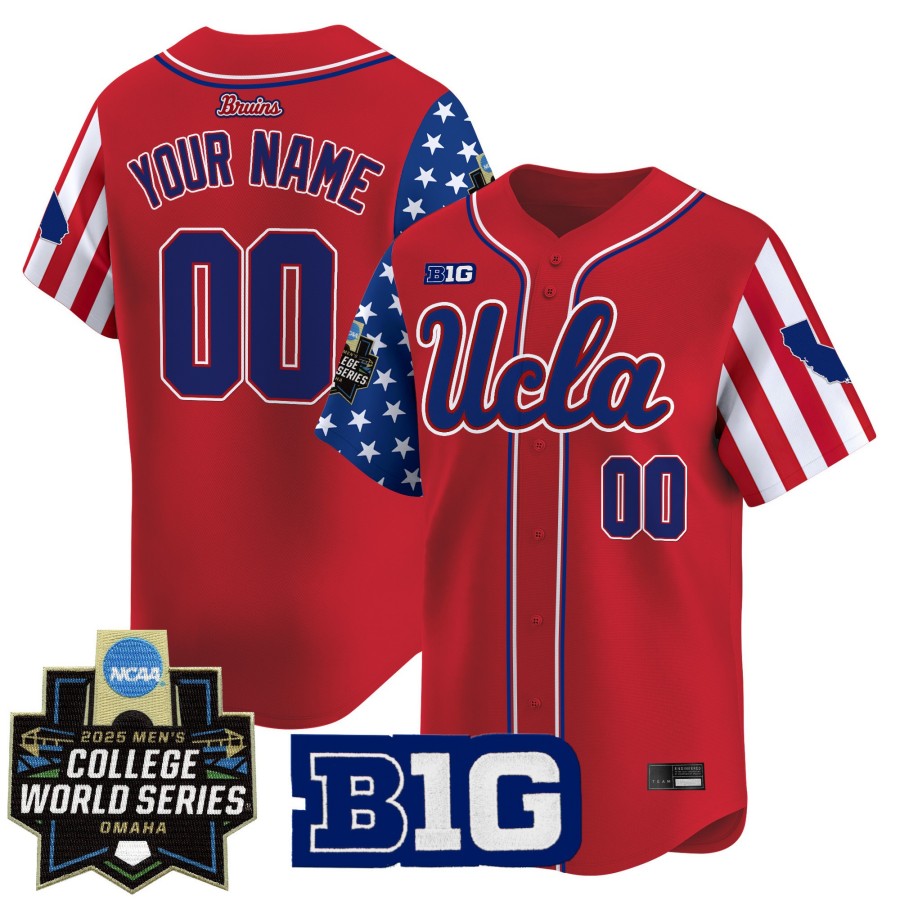 UCLA Bruins Custom Red 2025 Independence Day NCAA MCWS Baseball Limited Jersey - All Stitched