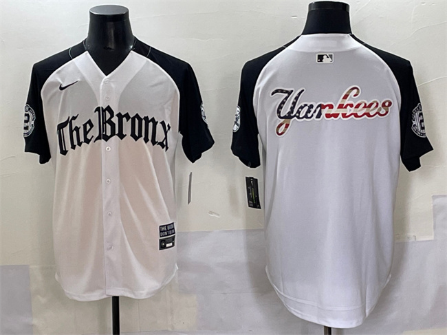 Men's New York Yankees Team Big Logo White Black 'Gothic Legacy Edition' Vapor Premier Limited Stitched Jersey