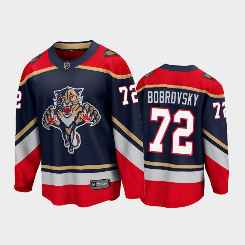 Men's Florida Panthers #72 Sergei Bobrovsky Navy Breakaway Stitched Jersey