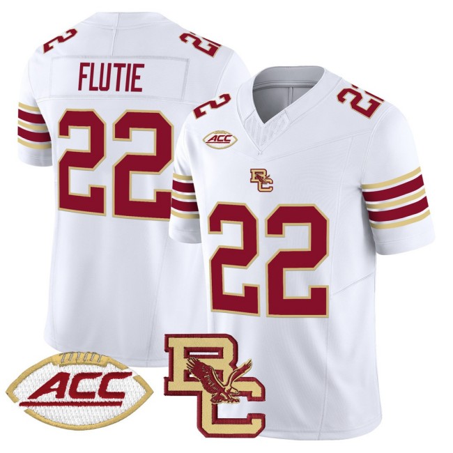 Men's Boston College Eagles #22 Doug Flutie White 2025 FUSE Vapor Limited Football Jersey - All Stitched
