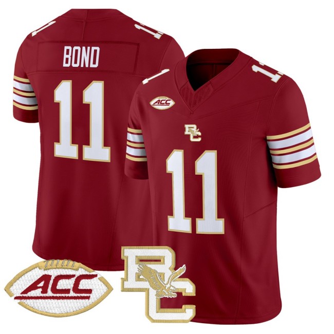 Men's Boston College Eagles #11 Lewis Bond Maroon 2025 FUSE Vapor Limited Football Jersey - All Stitched