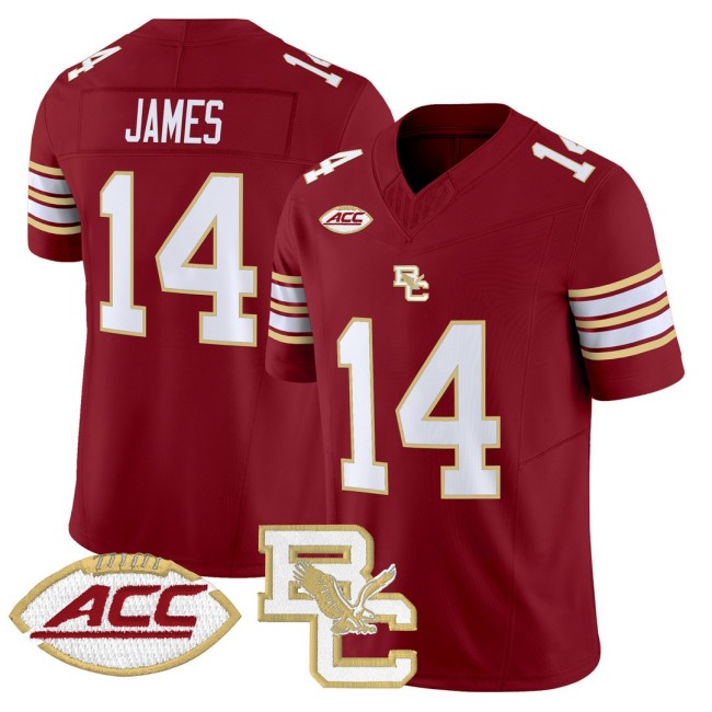 Men's Boston College Eagles #14 Grayson James Maroon 2025 FUSE Vapor Limited Football Jersey - All Stitched