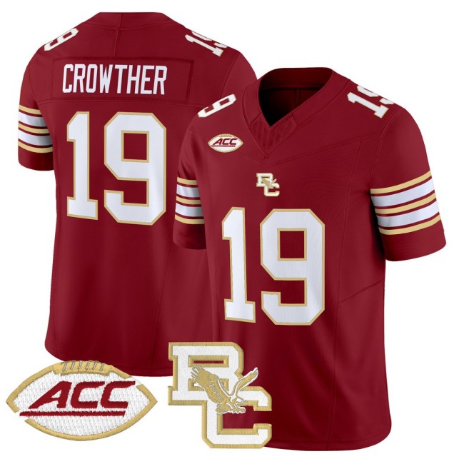 Men's Boston College Eagles #19 Welles Crowther Maroon 2025 FUSE Vapor Limited Football Jersey - All Stitched