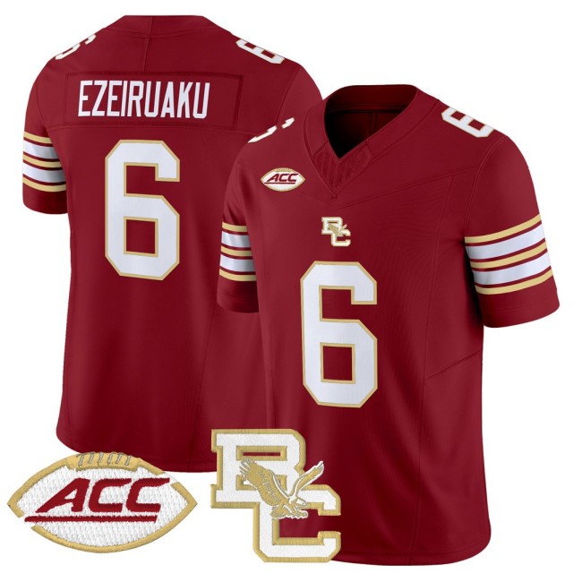 Men's Boston College Eagles #6 Donovan Ezeiruaku Maroon 2025 FUSE Vapor Limited Football Jersey - All Stitched