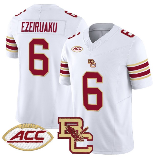 Men's Boston College Eagles #6 Donovan Ezeiruaku White 2025 FUSE Vapor Limited Football Jersey - All Stitched