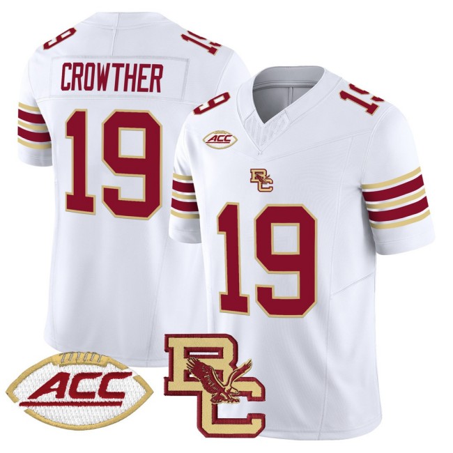 Men's Boston College Eagles #19 Welles Crowther White 2025 FUSE Vapor Limited Football Jersey - All Stitched