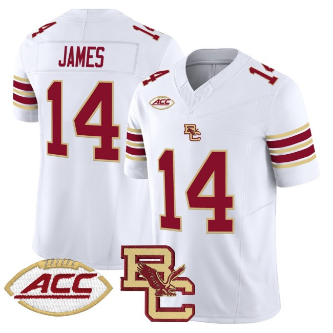 Men's Boston College Eagles #14 Grayson James White 2025 FUSE Vapor Limited Football Jersey - All Stitched