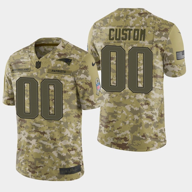 New England Patriots Custom Camo Salute To Service Limited Stitched Football Jersey
