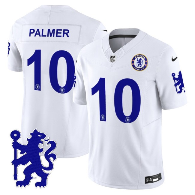 Chelsea #10 Cole Palmer 2025 NFL Nike Vapor Limited Football Jersey White - All stitched
