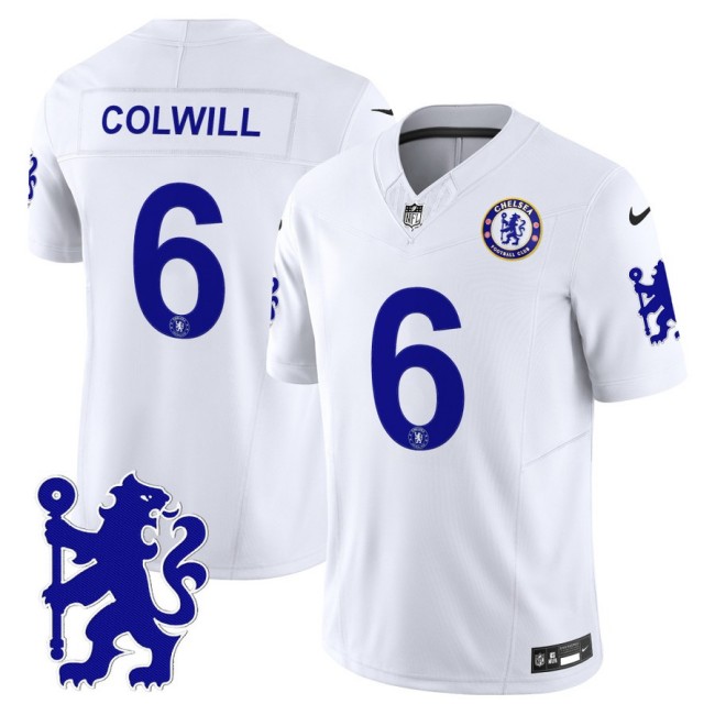 Chelsea #6 Levi Colwill 2025 NFL Nike Vapor Limited Football Jersey White - All stitched