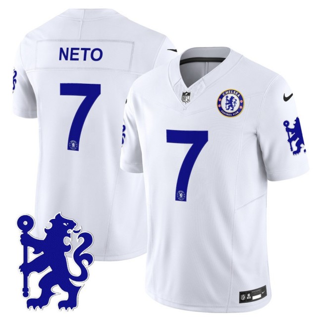 Chelsea #7 Pedro Neto 2025 NFL Nike Vapor Limited Football Jersey White - All stitched