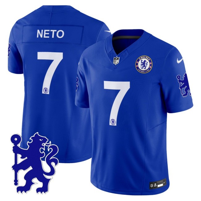 Chelsea #7 Pedro Neto 2025 NFL Nike Vapor Limited Football Jersey Blue - All stitched