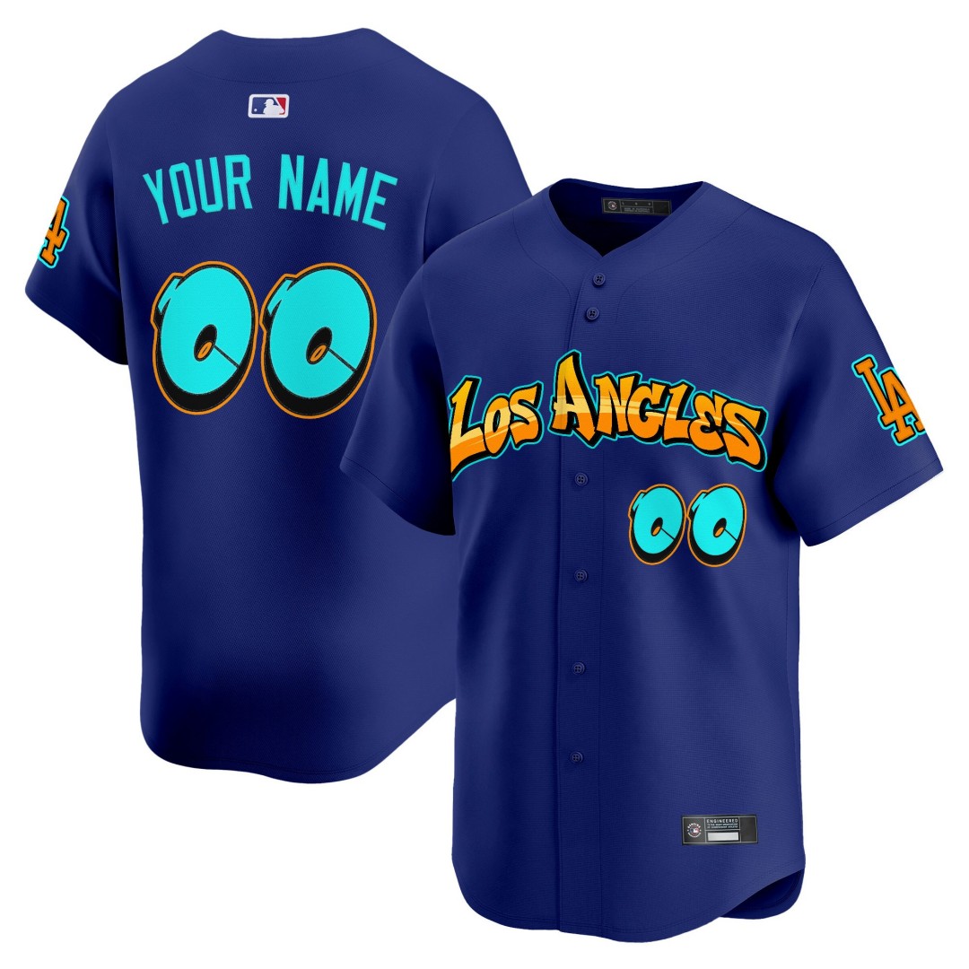 Los Angeles Dodgers 'Graffiti Street Style Edition' Limited Custom Jersey Royal - All Stitched