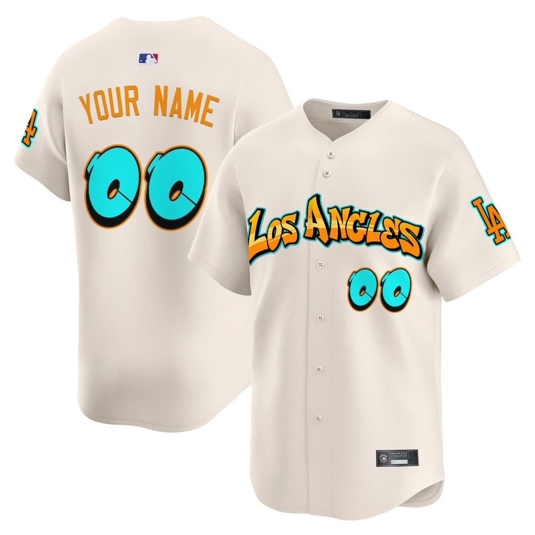 Los Angeles Dodgers 'Graffiti Street Style Edition' Limited Custom Jersey Cream - All Stitched