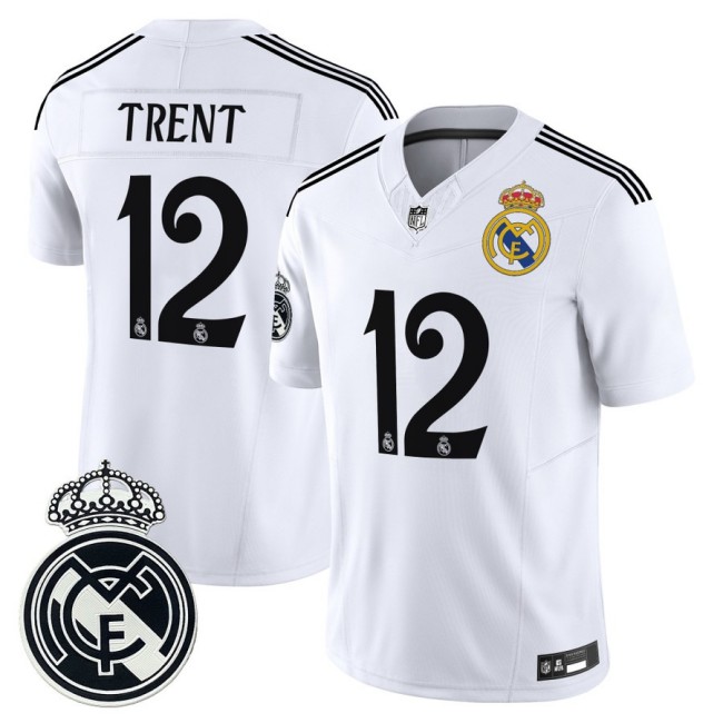 Real Madrid #12 Trent Alexander-Arnold 2025 NFL Vapor Limited Football Jersey White - All stitched