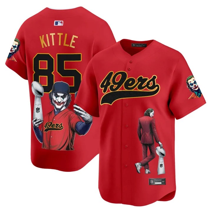 Kittle #85 Joker 49ers Red Baseball Jersey - All Printed