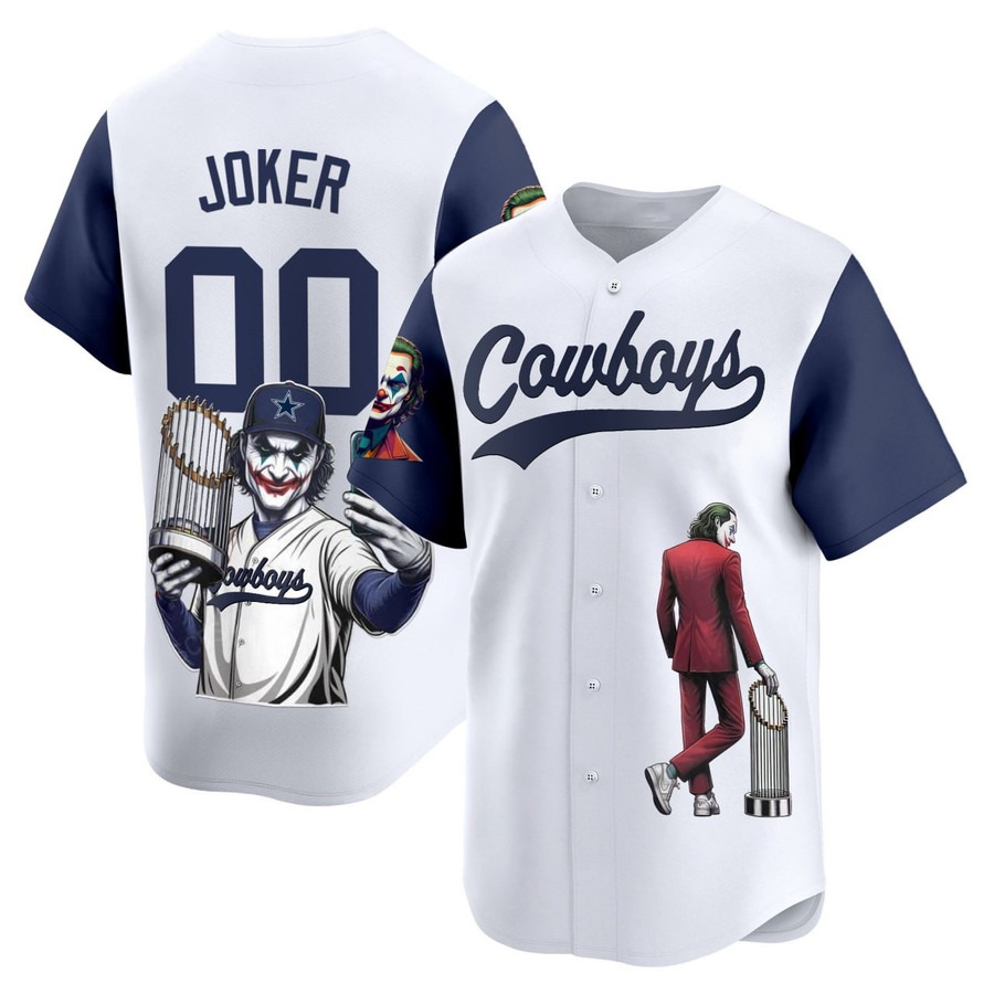 Joker 00 Dallas Cowboys White Baseball Jersey - All Printed