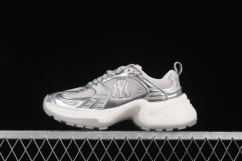 Women's NY MLB XLG CHUNKY WHITE GREY SILVER 3ASHW045N50SIS