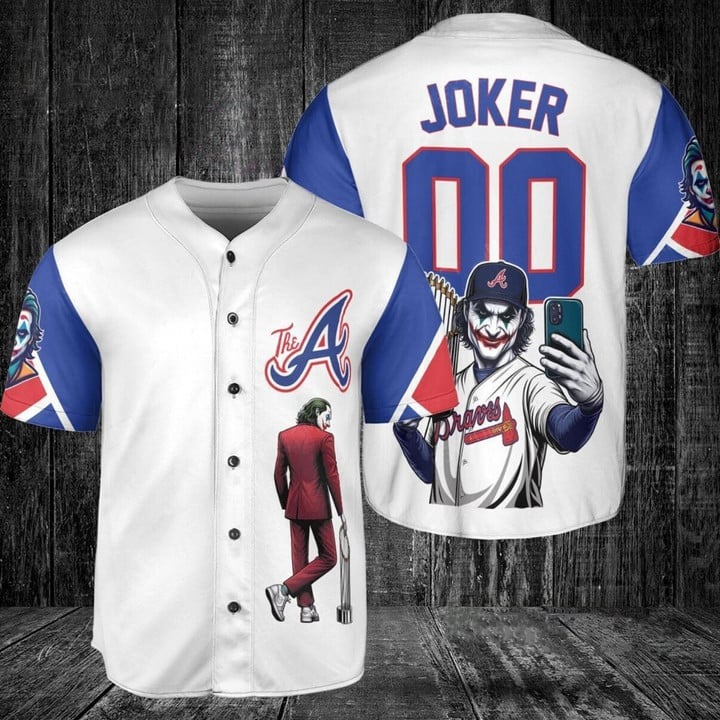 Joker 00 Atlanta Braves White Baseball Jersey - All Printed