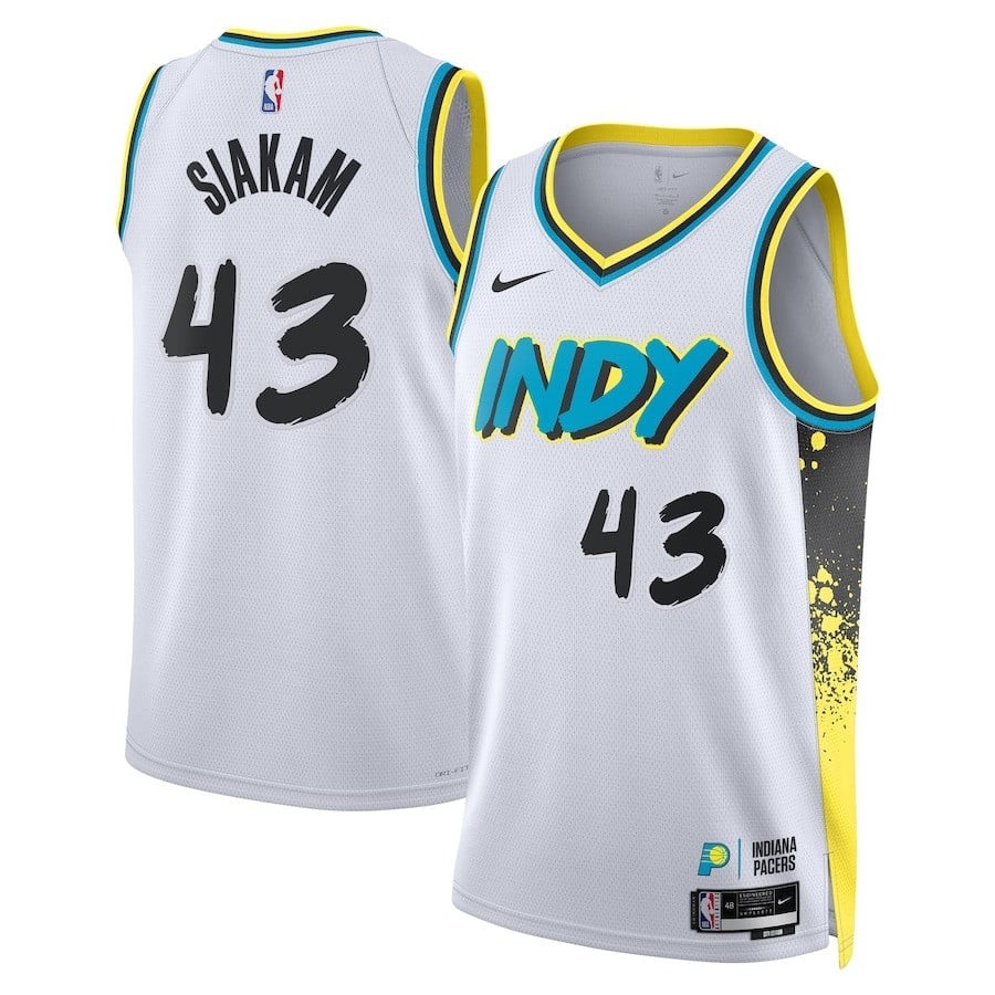 Men's Indiana Pacers #43 Pascal Siakam White 2024-25 City Edition Jersey - All Stitched