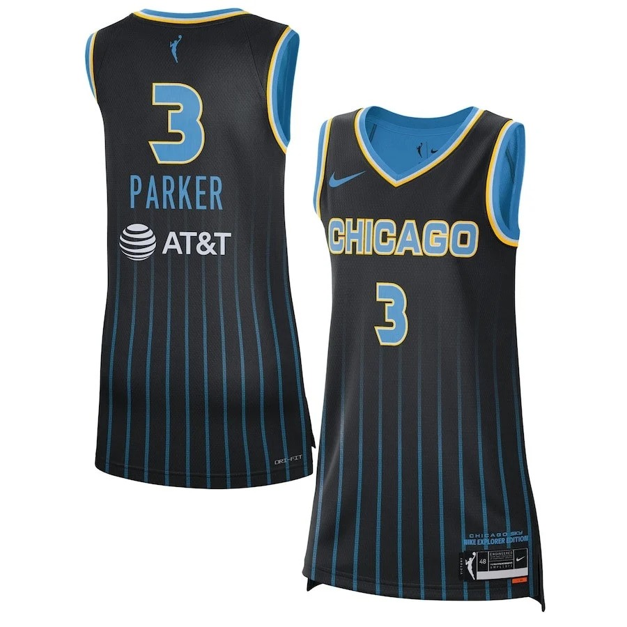 Chicago Sky #3 Candace Parker Black Jersey - All Stitched