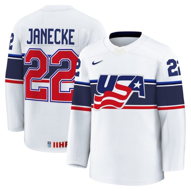 Men's Size 2025 USA Women’s Hockey #22 Tessa Janecke White Jersey - All Stitched