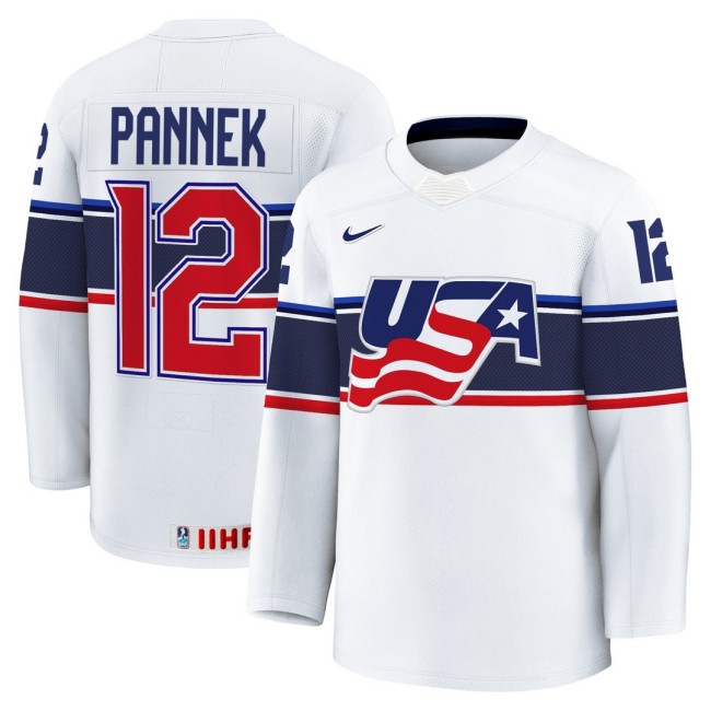 Men's Size 2025 USA Women’s Hockey #12 Kelly Pannek White Jersey - All Stitched