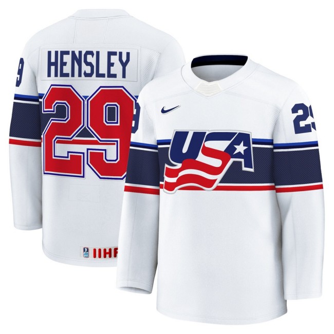 Men's Size 2025 USA Women’s Hockey #29 Nicole Hensley White Jersey - All Stitched