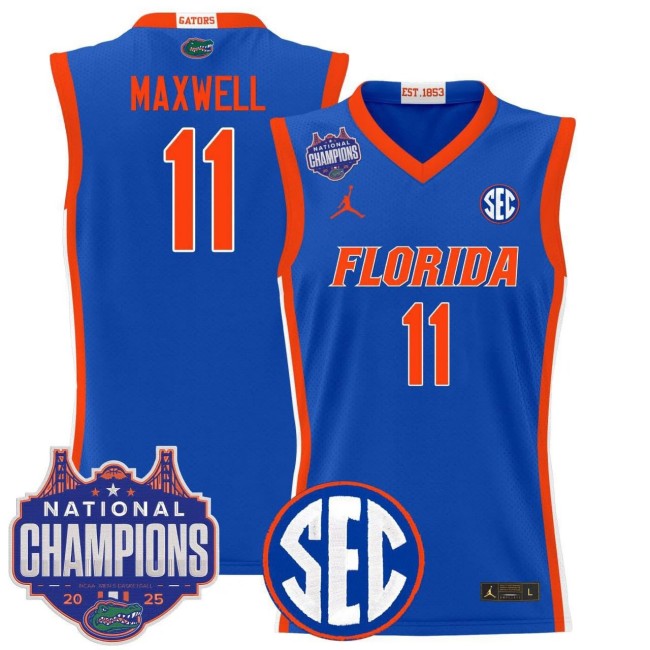 Florida Gators #11 Vernon Maxwell Royal Basketball Jersey - All Stitched