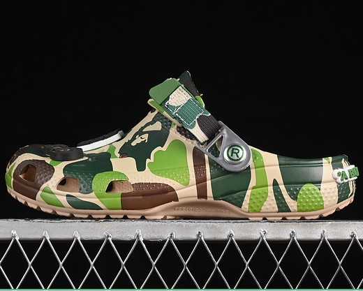 Unisex Bape X Crocs Classic Clog ABC Camo/Green Sandal