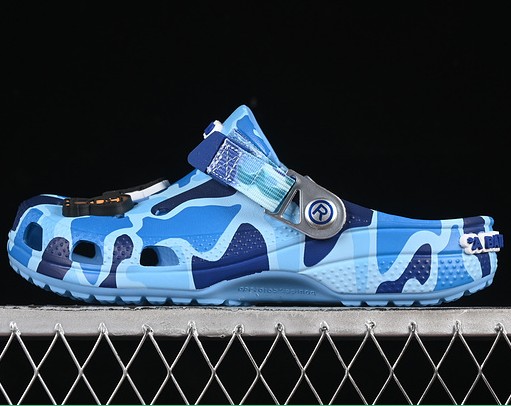 Unisex Bape X Crocs Classic Clog Blue Sandal