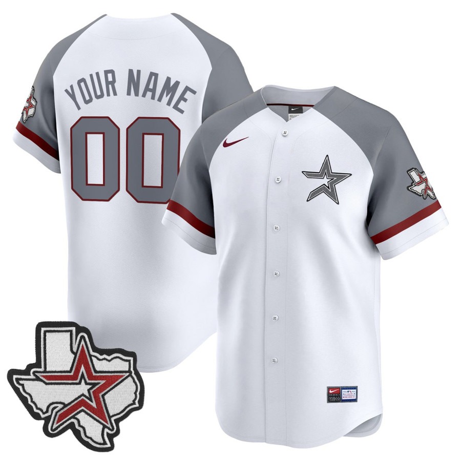 Houston Astros Custom Nike White Silver Star Baseball Jersey - All Stitched