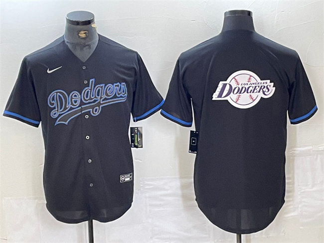 Men's Los Angeles Dodgers Team Big Logo Black Fashion Nike Stitched Baseball Jersey