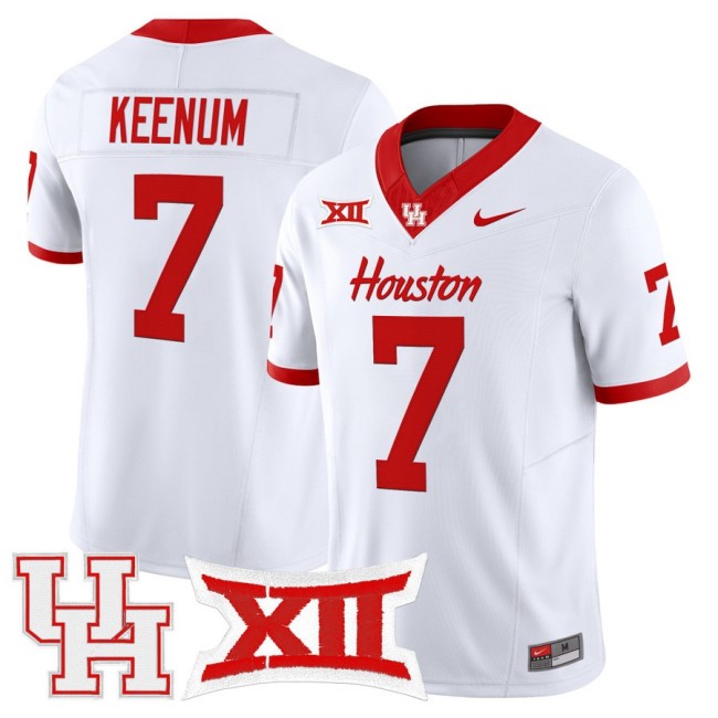 Men's Houston Cougars #7 Case Keenum 2025 Nike F.U.S.E. Vapor Limited Football Jersey White - All Stitched