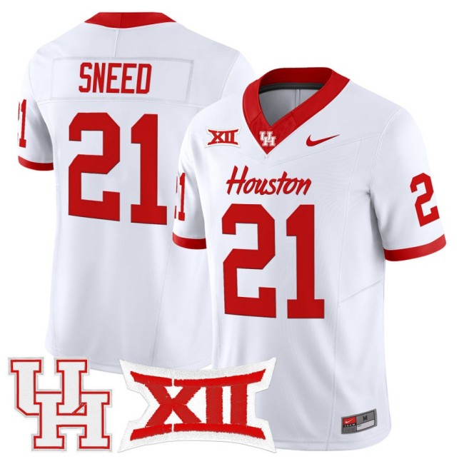Men's Houston Cougars #21 Stacy Sneed 2025 Nike F.U.S.E. Vapor Limited Football Jersey White - All Stitched