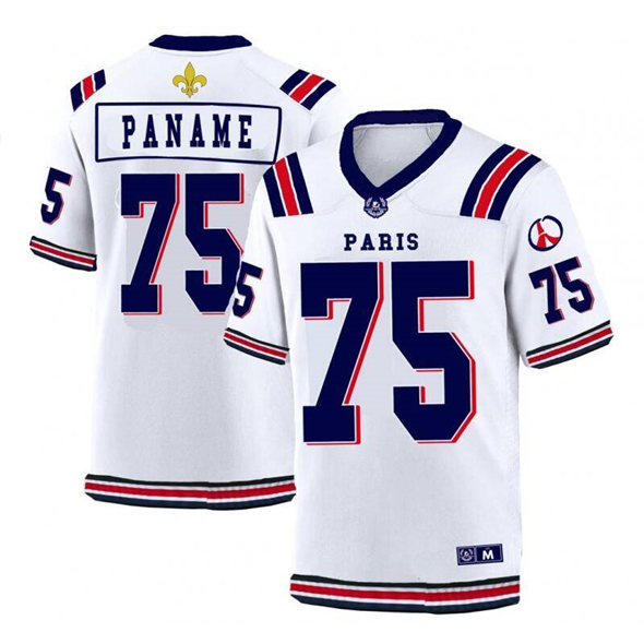 Men's Paris #75 Paname White Stitched Jersey