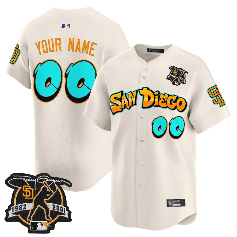 San Diego Padres 'Graffiti Barrio Edition' Custom Vapor Premier Limited Jersey Cream - All Stitched
