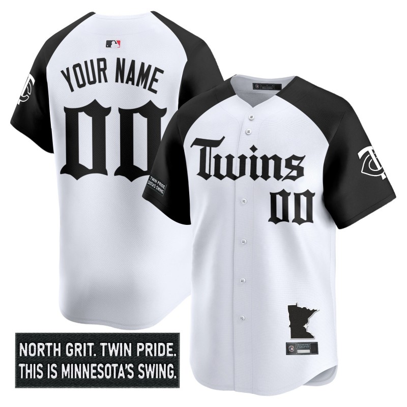 Minnesota Twins 'Gothic North Edition' Custom Vapor Premier Limited Jersey White Black V2 - All Stitched