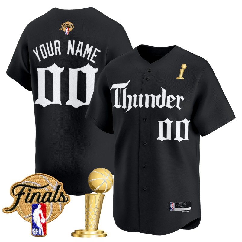 Oklahoma City Thunder Custom 'Gothic Storm Edition' 2025 Champions Vapor Stitched Baseball Jersey Black