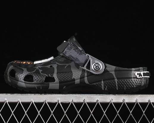 Bape X Crocs Classic Clog Black Camo Grey Sneaker Sandal