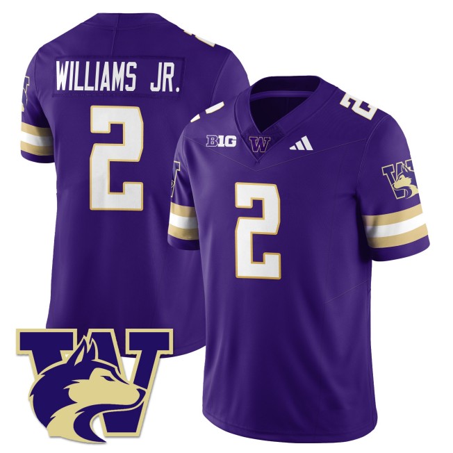 Men's Washington Huskies #2 Demond Williams Jr. Purple 2025 Vapor Limited Stitched Football Jersey