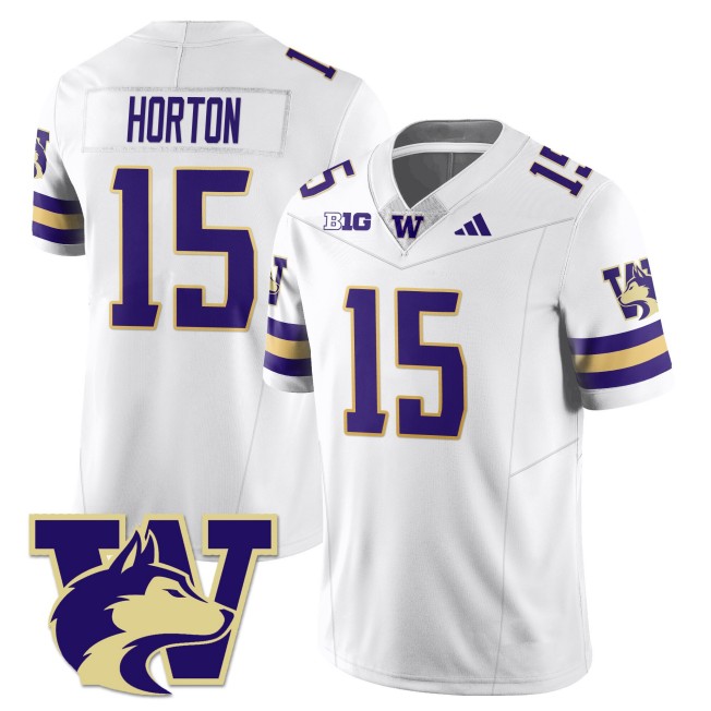 Men's Washington Huskies #15 Kai Horton White 2025 Vapor Limited Stitched Football Jersey