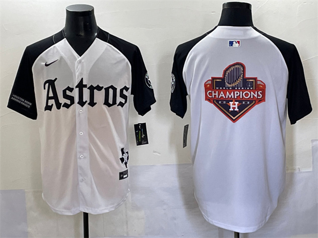 Men's Houston Astros Team Big Logo White Black Gothic 'Houston Born Barrio Raised' Limited Baseball Stitched Jersey