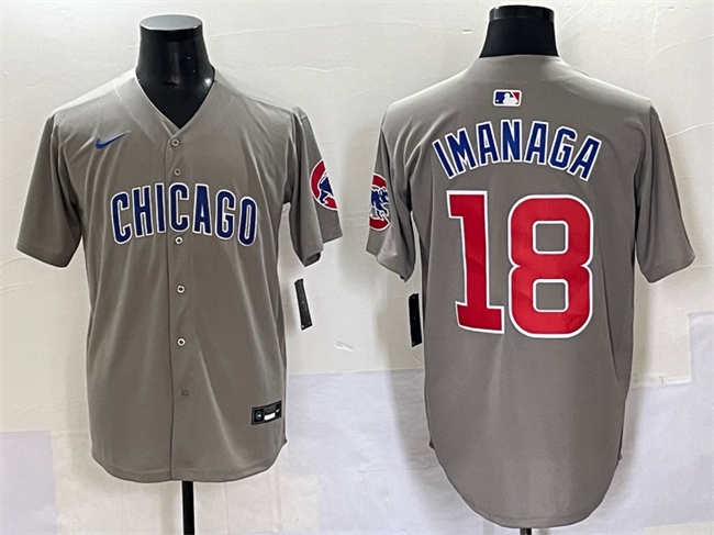 Men's Chicago Cubs #18 Shota Imanaga Grey Limited Stitched Baseball Jersey