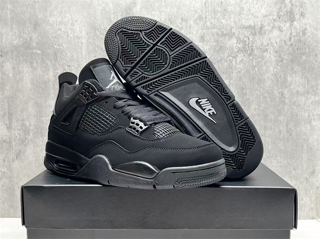Unisex Hot Sale Running weapon Air Jordan 4 Black Shoes 0245