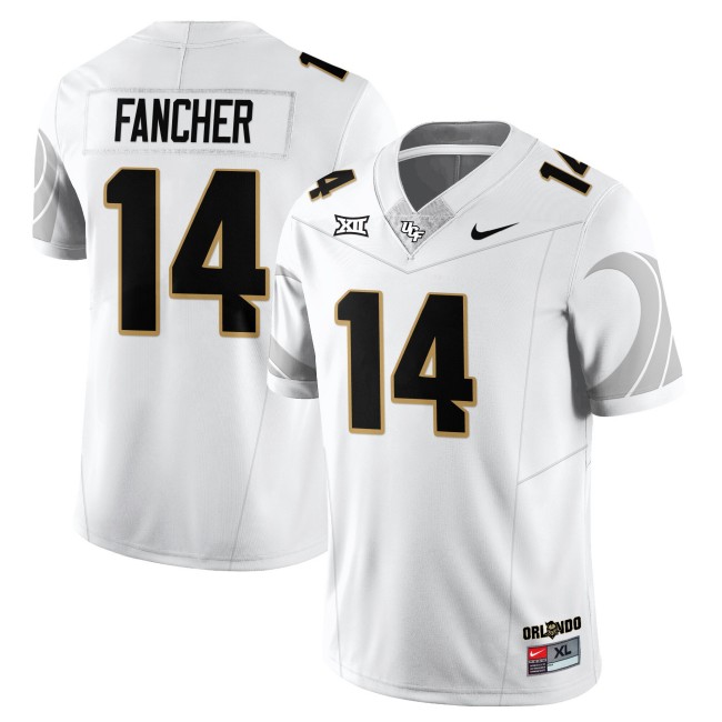 Men's UCF Knights #14 Cam Fancher White Nike 2025 Core Uniforms  Limited Stitched Football Jersey