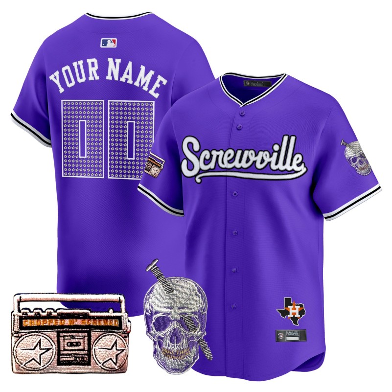Houston Astros x DJ Screw Custom Purple 2025 Vapor Premier Limited Stitched Baseball Jersey