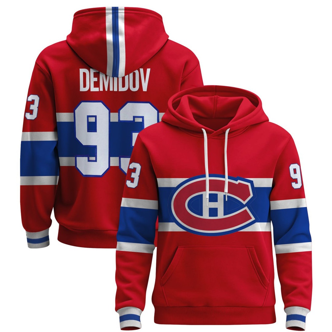 Ivan Demidov #93 Montreal Canadiens Red Pullover Hoodie - All Stitched