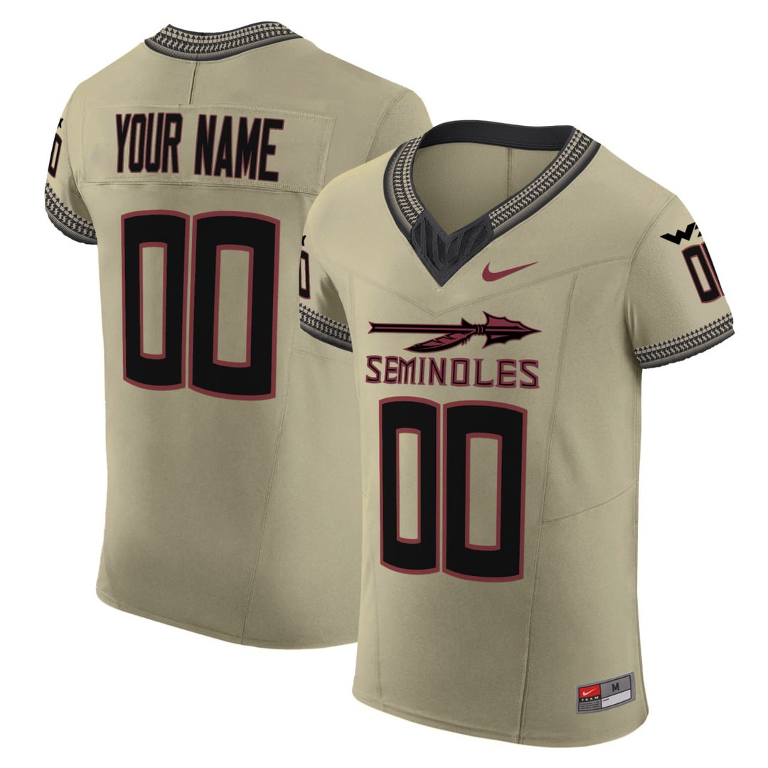 Seminoles Florida State Football Gold F.U.S.E Limited Custom Jersey - All Stitched